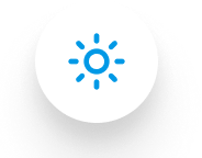 Sun icon representing solar energy or power generation.